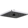 Ideal Standard Idealrain Alu+ Soffione doccia, con due tipi di getto tramite deviatore rotante, soffione doccia a risparmio idrico con ugelli EasyClean, design quadrato - Argento (260x260x82 mm)