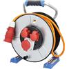 as - Schwabe IronCoat Xperts avvolgicavo CEE 25 m H07BQ-F 5G2,5, IP44 esterno con 2 prese con terra e 1 presa CEE 400 V 5 poli, protezione contro le scosse elettriche, Made in Germany