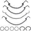 NICENEEDED 10 pz. Catena per Anelli Al Naso, Piercing Al Naso Nero con Catena per Narici, Piercing Al Naso, Anello Al Naso, Borchia Sul Naso, Catena con Nappa, Gioielli per Il Naso per Donne e Uomini
