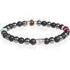 Gerba Bracciale Uomo Elastico Noah 6mm Onice Nero Opaco, Pasta Turchese, Ematite Scura, Arg Fatto a Mano in Italia Regalo Uomo Gioielleria