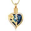 AIWENXI Gioielli per cremazione a forma di cuore, in acciaio inox, per gli amanti della cenere, idea regalo per uomini e donne, Acciaio inossidabile