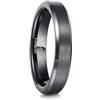 083BASE Anello unisex in tungsteno nero/argento blu, larghezza 4mm/6mm/8mm, design in metallo spazzolato, bordi smussati, gioielli da donna/uomo in varie misure, 64（20.7）, Carburo di tungsteno