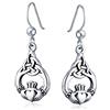 Bling Jewelry Orecchini A Gancio A Forma Di Cuore, Con Simbolo Celtico Claddagh, Amicizia Bff, Cerchio Irlandese E Amore, In Argento Sterling .925 Ossidato, Per Donne Fidanzate