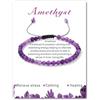 LOCCY Bracciale in cristallo per donna, braccialetto in pietra naturale da 4mm Bracciale regolabile in pietra preziosa con perline Yoga per donne e ragazze (Ametista)