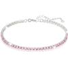 Bramart Bracciale Tennis Donna con Pietre di Zirconia Cubica Idea regalo Compleanno per lei Finitura in Oro Bianco Argento 925 Natale - Cofanetto con DEDICA incluso. (Bracciale Donna - Tennis Rosa)