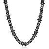 Bandmax Collana Uomo Catena Cubana con Spine - Larghezza 5/7/9/12 MM, Lunghezza 40-55 CM, Oro/Nero/Acciaio Inossidabile - Catenina Grossa Stile Hip Hop Punk per Uomini Donne Antiscolorimento