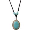 HUFFA Collana con Ciondolo Ovale Grande a Forma di Pino Verde - Gioielli in Corda Intrecciata for Donna