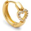 SINGULARU Orecchini larghi da donna, a forma di cuore, in argento e oro