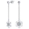 Bling Jewelry Orecchini Pendenti A Forma Di Fiocco Di Neve Natalizio Con Catena Lunga In Zircone Cubico Invernale Per Donne Adolescenti In Argento Sterling .925