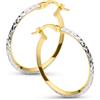 Amberta Orecchini a Cerchio in Oro Bicolore 9kt 14kt da Donna, Cerchi Intrecciati Oro Giallo e Bianco, Taglio Diamantato, 10, 15, 20 mm, Oro Massiccio Made in Italy: 14K Taglio Diamantato 20 mm