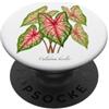The Botany Bureau Caladium pianta illustrazione Caladium bicolore PopSockets PopGrip Adesivo