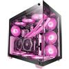 Mars Gaming MCV4, Torre Gaming Custom XXL E-ATX, Finestra Vetro Temperato Frontale e Laterale Senza Cornice, Struttura Modulare Doppia Camera, Rosa