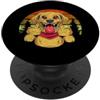 Disegni divertenti con animali Un cane divertente mostra il dito medio PopSockets PopGrip Adesivo