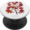 The Botany Bureau Illustrazione giapponese della pianta dell'acero Acer palmatum PopSockets PopGrip Adesivo