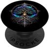Darktistic Design Albero della vita con luce del Nord Fantasy Art Design PopSockets PopGrip Adesivo