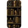 Alex Dee Custodia per iPhone X/XS Dark Academia Vintage Library Libri sugli scaffali