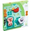 DJECO Wooden Block Puzzle Mouki 1 pz