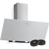 Klarstein Silver Lining Cappa inclinata da 90 cm - Cappa da 597 m³/ora, acciaio inox, luce LED, tasti di controllo, A++