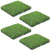 Elnwnnkc 4 pezzi di erba realistica piastrelle di erba artificiale quadrata tappetino decorativo per pavimenti per giardino interno esterno artificiale