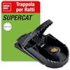 SWISSINNO Trappola per Ratti SuperCat - Tagliola a scatto robusta e riutilizzabile con esca arachidi - Extra forte interno esterno - Igienica pronta all'uso - 1 Trappola