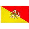 PHENO FLAGS Bandiera della Sicilia 90x150 cm - Siciliana Con Occhielli in Ottone - Resistente Alle Intemperie per Asta - 100% Poliestere