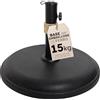 Sicignano Casalinghi Ingrosso Casalinghi Sicignano Base Tonda per Ombrellone in Ferro 15 kg Nera con Serraggio Laterale e Riduttore per Palo Centrale da Giardino Balcone Terrazzo Ø 45 cm 25 29 38 mm