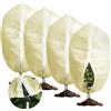 Chumix Telo piante inverno Copripiante Invernale con Cerniera, Tessuto Non Tessuto Traspirante (70 g/m²) per Piante in Vaso, con Cordino di Fissaggio, Beige tessuto non tessuto per piante (60x80cm-4PCS)
