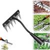 Introti Gardenia 2025 - Rastrello per diserbo in ferro, 2.0 per giardinaggio e diserbo, 5/6/7/8 denti in acciaio al carbonio, rastrelli per sarchiatura da giardino, strumento per diserbo da giardino