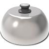 LotusGrill Cuffia da barbecue in acciaio inox con termometro sul pomello, argento, DK-SS-28, compatibile Mini 28 cm