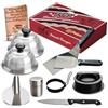 PUKPU Kit Smash Burger - Pressa Hamburger, Spatola, Cloche e Accessori Piastra per Smash Burger e Hamburger Fatti in Casa