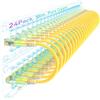 Sokqovt Cat6a - Cavo di collegamento Ethernet sottile e flessibile da 0,9 m, 10 G, 550 MHz, 28 AWG, cavo patch Cat6, in rame puro per armadio di rete, colore giallo, 24 pezzi