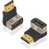 Duttek Confezione da 2 adattatori HDMI 8K, prolunga HDMI 2.1 ad angolo alto, connettore HDMI 2.1 maschio a femmina, supporta 8K a 60 Hz, 4K a 120 Hz, HDR, Dolbyfor laptop, PC, monitor, TV