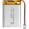 ViCep 250mAh 502030 Batteria Lipo ricaricabile da 3,7V con connettore JST-PHR-02 a 2 pin Dispositivo wireless - Confermare le dimensioni e la polarità prima dell'acquisto