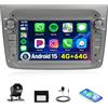 GOHHDL Autoradio Android 15, 4G+64G GOHHDL per Alfa Romeo MITO 2008-2016 con CarPlay e Android Auto wireless, autoradio da 7 pollici 2Din con GPS Wi-Fi Bluetooth FM/RDS EQ SWC CANBUS retromarcia e microfono