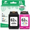 COLORETTO 62XL Cartuccia per HP 62 XL Cartucce Nero e Colore（2-Pack）