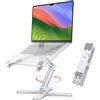OMOTON Supporto pieghevole per computer portatile con base rotante a 360°, supporto ergonomico per laptop per lavoro collaborativo, adatto a tutti i laptop fino a 16, argento