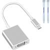 YIMATEECO Adattatore da USB C a VGA, USB 3.1 Tipo C Thunderbolt 3/4 a VGA, adattatore multi-display video convertitore cavo per MacBook Pro, iPad e altri computer portatili di tipo C, tablet, telefoni