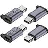 Telaryn Adattatore da Micro USB a USB C, adattatore da tipo C maschio a micro USB femmina convertitore maschio a femmina, ricarica e dati OTG, compatibile con smartphone tablet USB C