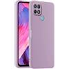HULLIN Custodia per Telefono in Silicone Colorato, Adatta per OPPO A15 (6.52) - Erba Viola