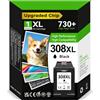 ECOINKO Cartuccia 308XL Nero - 730+ Pagine, Sostituzione di Originali Cartucce HP 308 Nero, Inchiostro Stampante 308 XL per HP Envy 6100e 6120e 6122e 6132e 6152e 6520e 6530e Deskjet 2910 2920 2921