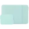 RAINYEAR make life easier RAINYEAR Custodia per laptop per notebook e Chromebook da 14 pollici; custodia protettiva per MacBook Pro da 15 pollici (M5, M4, M3, M2) con tasca frontale e scomparto per accessori, Verde menta