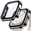 EIHAIHIS Custodia per Apple Watch 42mm 46mm 40mm 44mm 41mm 45mm,Case PC Protettiva in Vetro Temperato Integrata,Cover Impermeabile Protettiva Antigraffio per iWatch Series 11 10 9 8 7 6 5 4 SE(NON PER SERIE 3)