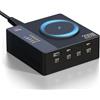 ISDT Power 200X Caricatore da Parete Senza-Fili, con 4+1 Porte USB (Massimo 140W) Compatibile con Tablet iPad-Laptop Macbook-Computer-Cellulare iPhone 14 Pro, Galaxy, Note, iWatch ecc.