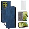 IUQXU Cover per Motorola Moto G86 Power 5G Libro con Vetro Temperato BL