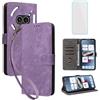 IUQXU Cover per Nothing Phone 2a/Phone 2a Plus Libro con Vetro Temperato VIO