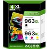 NewLift Cartucce 963XL compatibili con HP 963XL 963, compatibili con HP officejet Pro 9010 9012,9020 9022 9014 9015 9016 9018 (confezione da 4)