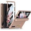 COQUE Galaxy Z Fold 3 Custodia per telefono All Inclusive con cerniera incorporata a membrana con fessura per penna nascosta, per telefono pieghevole per Samsung Galaxy Z Fold 3 5G oro rosa