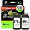 COLORETTO 575XL Cartucce per Canon PIXMA TS3750i TS3752i Nero 2 Pack