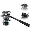 SIRUI Treppiedi Testa Pan & Tilt con Base di Livellamento a 8°, AM-KV10 | Testa in metallo con attacco rapido a inserimento laterale, testa per treppiede video per fotocamere DSLR, carico massimo 5kg