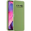 HULLIN Custodia per Telefono in Silicone Colorato, Adatta per Samsung Galaxy S10+ / Samsung S10 Plus (6.4) - Verde Matcha